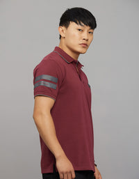 Maroon Half Sleeves Pique Polo Tee