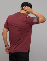 Maroon Half Sleeves Pique Polo Tee