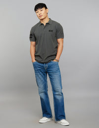 Dark Grey Half Sleeves Pique Polo Tee