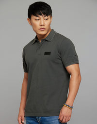 Dark Grey Half Sleeves Pique Polo Tee