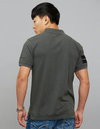 Dark Grey Half Sleeves Pique Polo Tee