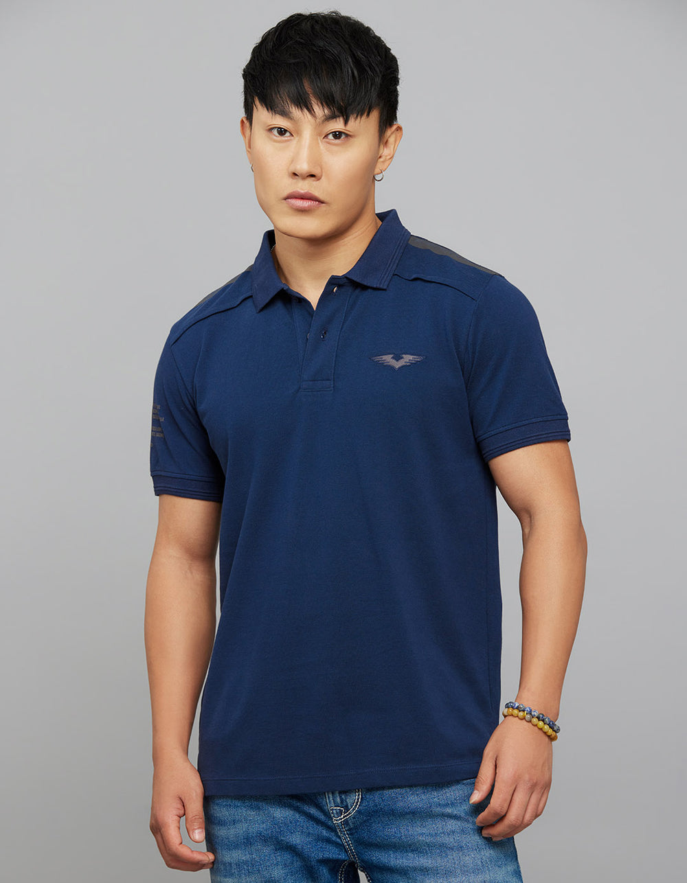 Pageant Blue Half Sleeves Pique Polo Tee