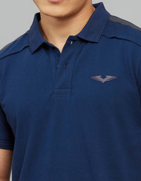 Pageant Blue Half Sleeves Pique Polo Tee
