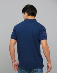 Pageant Blue Half Sleeves Pique Polo Tee