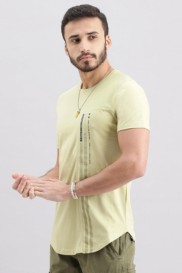 Lt Olive Half Sleeve Round Neck Tee (R Neck H/Slv Slim)