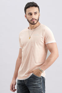 Pink Rose Half Sleeve Round Neck Tee (R Neck H/Slv Slim)