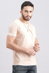 Pink Rose Half Sleeve Round Neck Tee (R Neck H/Slv Slim)