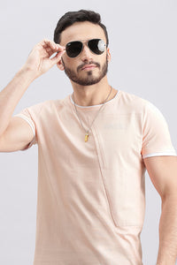 Pink Rose Half Sleeve Round Neck Tee (R Neck H/Slv Slim)