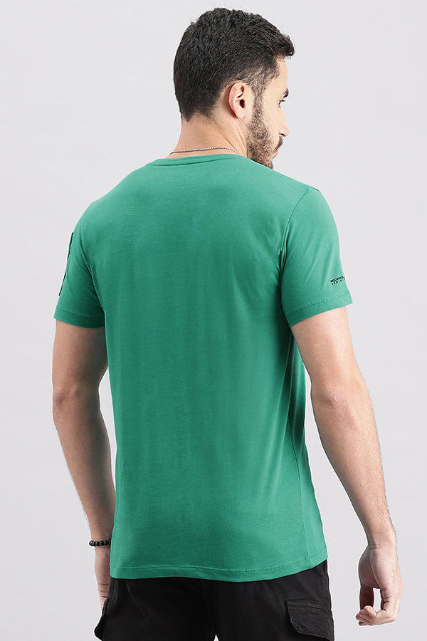 Teal Green Half Sleeve Round Neck Tee (R Neck H/Slv Slim)