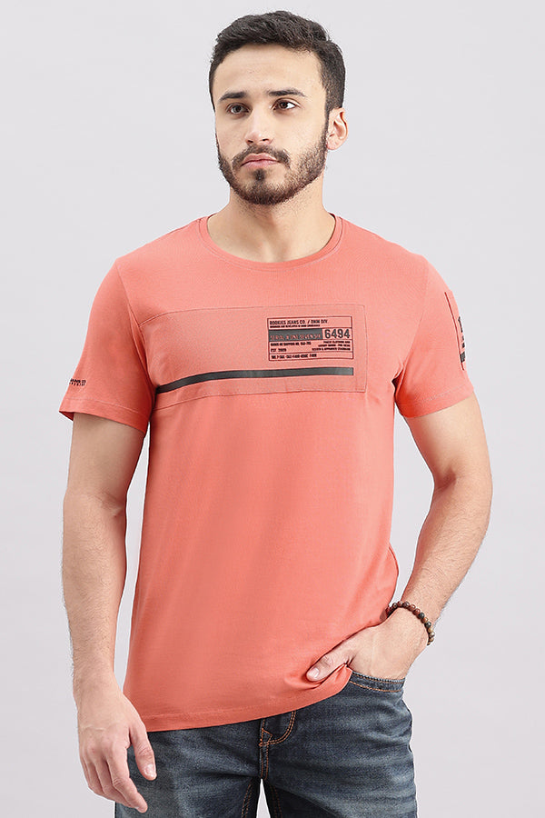 Faded Rose Half Sleeve Round Neck Tee (R Neck H/Slv Slim)