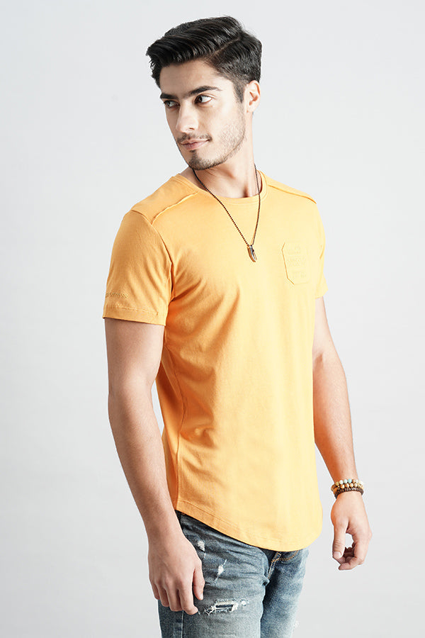 Dk Mustard Half Sleeve Round Neck Tee (R Neck H/Slv Slim)