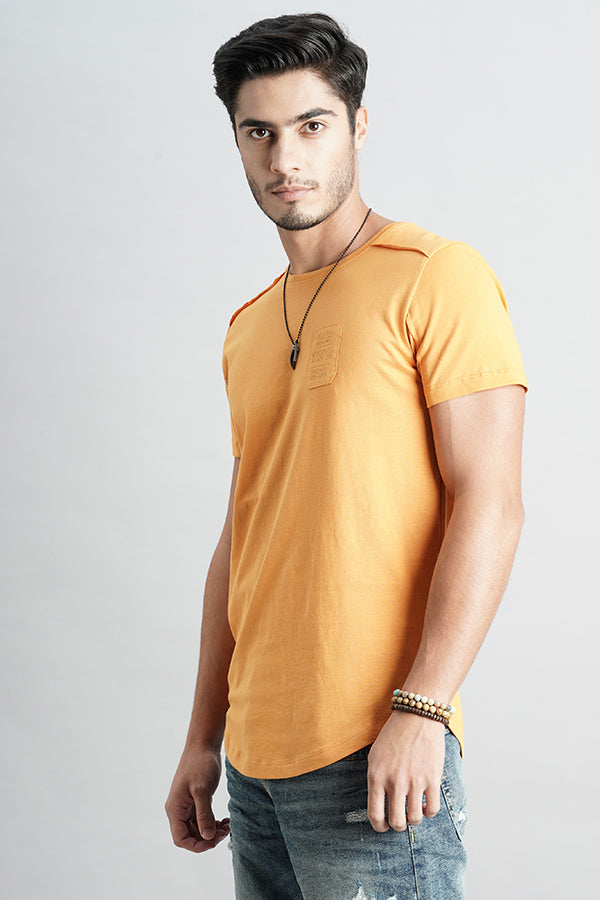 Dk Mustard Half Sleeve Round Neck Tee (R Neck H/Slv Slim)