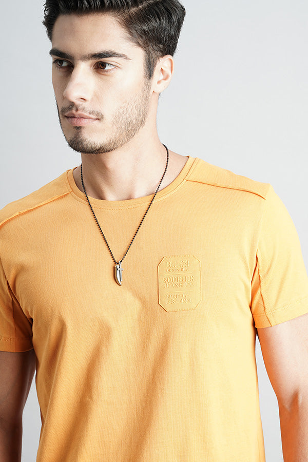 Dk Mustard Half Sleeve Round Neck Tee (R Neck H/Slv Slim)