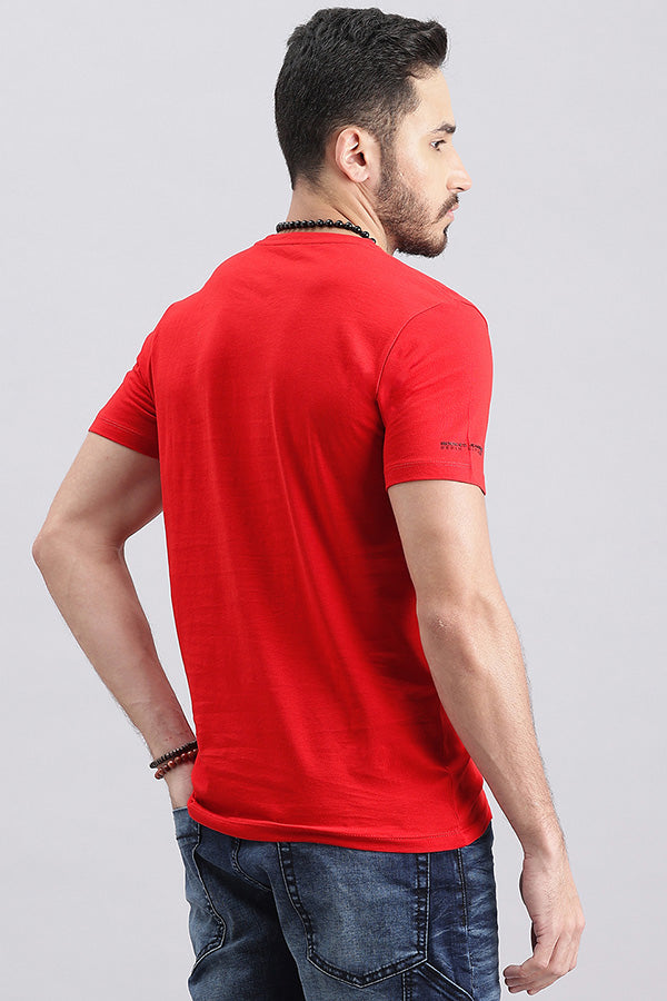 Dk Red Half Sleeve Round Neck Tee (R Neck H/Slv Slim)