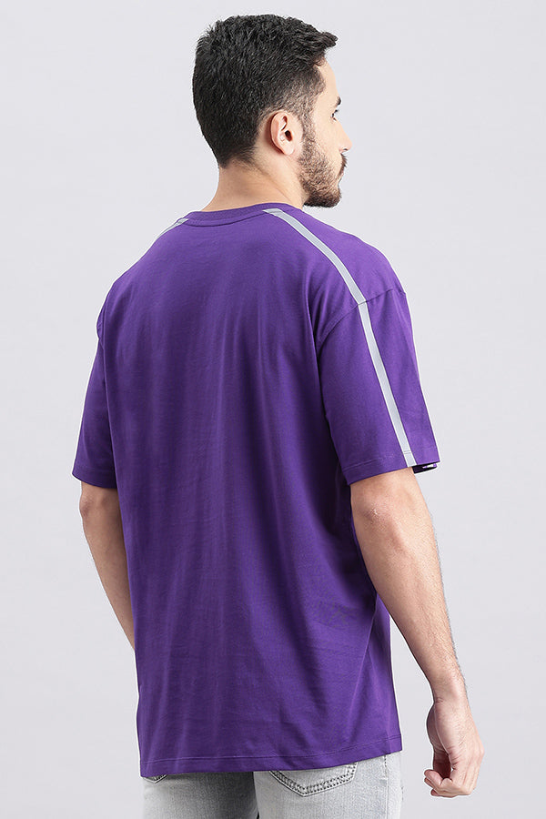 Violet Indigo Half Sleeve Oversized Tee (Oversized Tee H/Slv Slim)