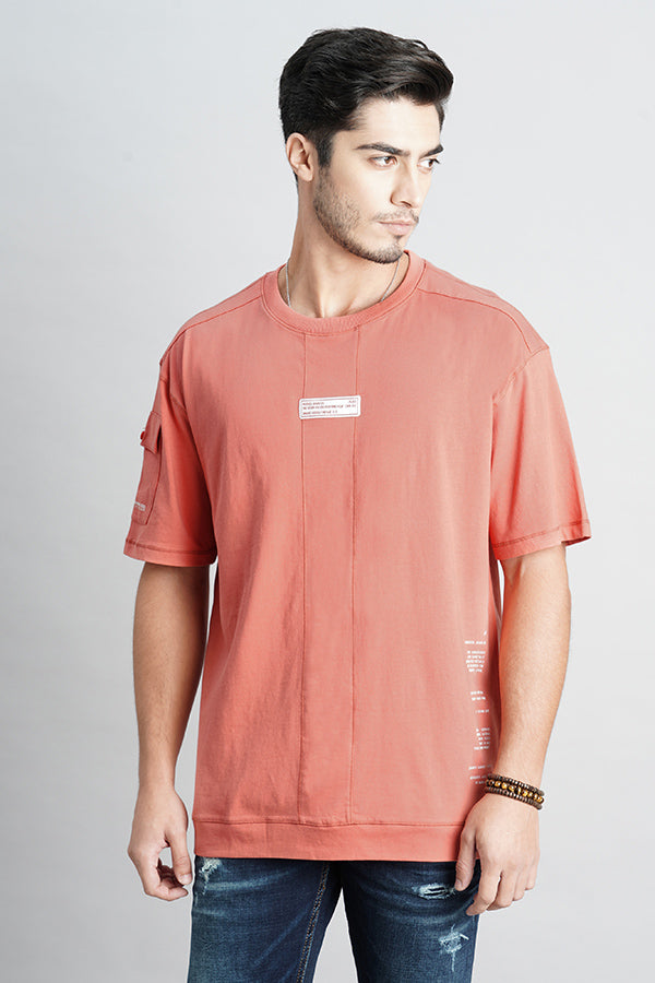 Faded Rose Half Sleeve Oversized Tee (Oversized Tee H/Slv Slim)