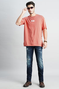 Faded Rose Half Sleeve Oversized Tee (Oversized Tee H/Slv Slim)