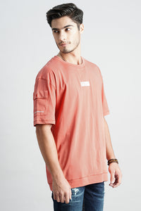 Faded Rose Half Sleeve Oversized Tee (Oversized Tee H/Slv Slim)