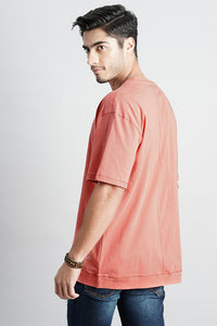 Faded Rose Half Sleeve Oversized Tee (Oversized Tee H/Slv Slim)