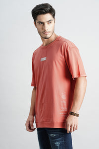 Faded Rose Half Sleeve Oversized Tee (Oversized Tee H/Slv Slim)