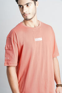 Faded Rose Half Sleeve Oversized Tee (Oversized Tee H/Slv Slim)