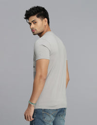Light Grey Half Sleeves Round Neck Tee