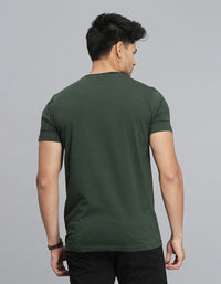 Military Green Half Sleeves Round Neck Tee