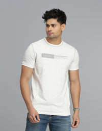 White Half Sleeves Round Neck Tee