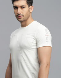 White Half Sleeves Round Neck Tee