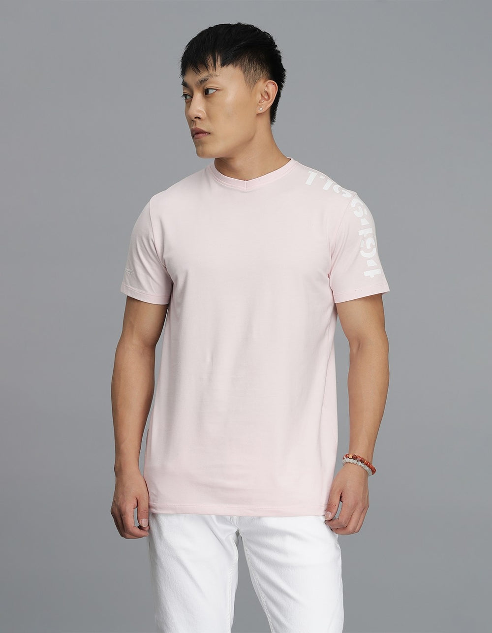 Water Pink Half Sleeves Round Neck Tee