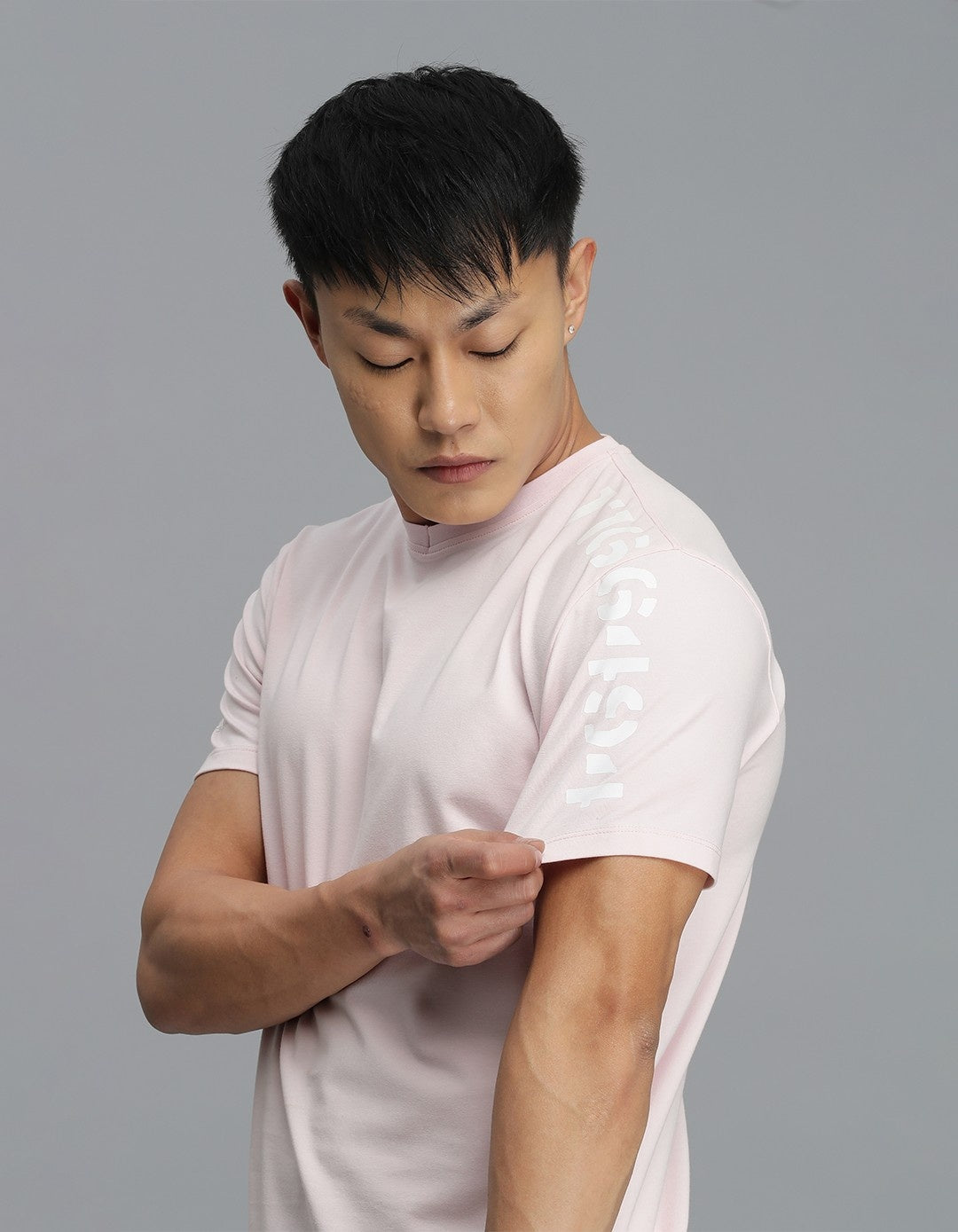Water Pink Half Sleeves Round Neck Tee