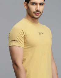 Mustard Half Sleeves Round Neck Tee