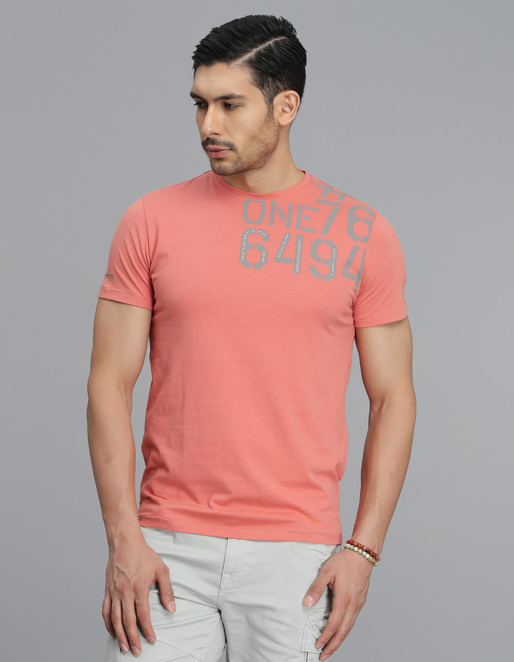 Pink Half Sleeves Round Neck Tee