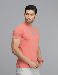Pink Half Sleeves Round Neck Tee