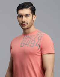 Pink Half Sleeves Round Neck Tee
