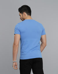 Blue Half Sleeves Round Neck Tee