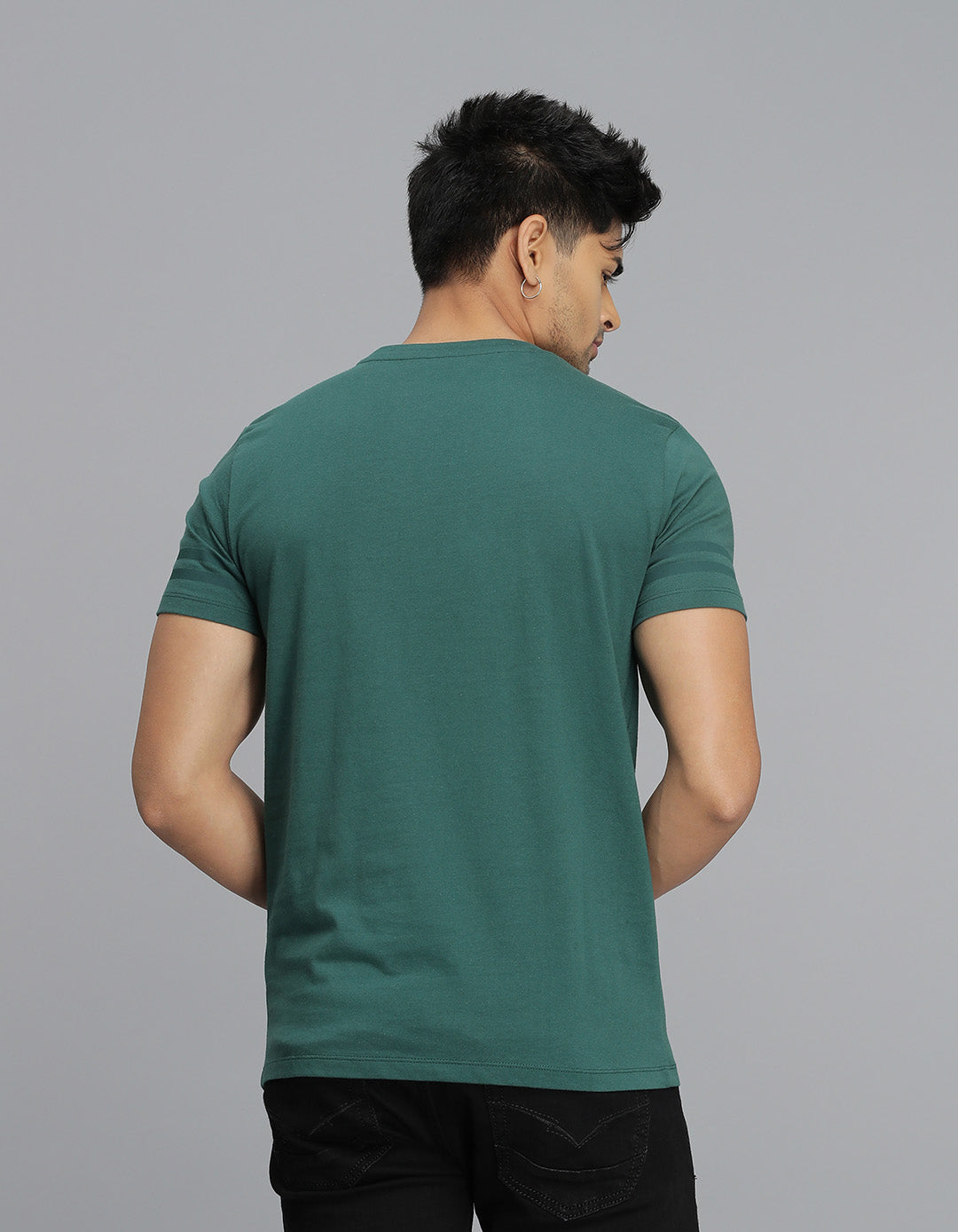 Dk Green Half Sleeves Round Neck Tee