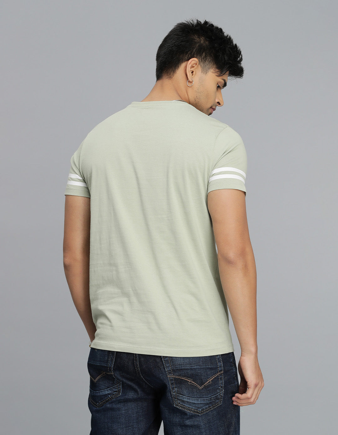 Lt Green Half Sleeves Round Neck Tee