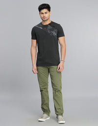 Black Half Sleeves Round Neck Tee