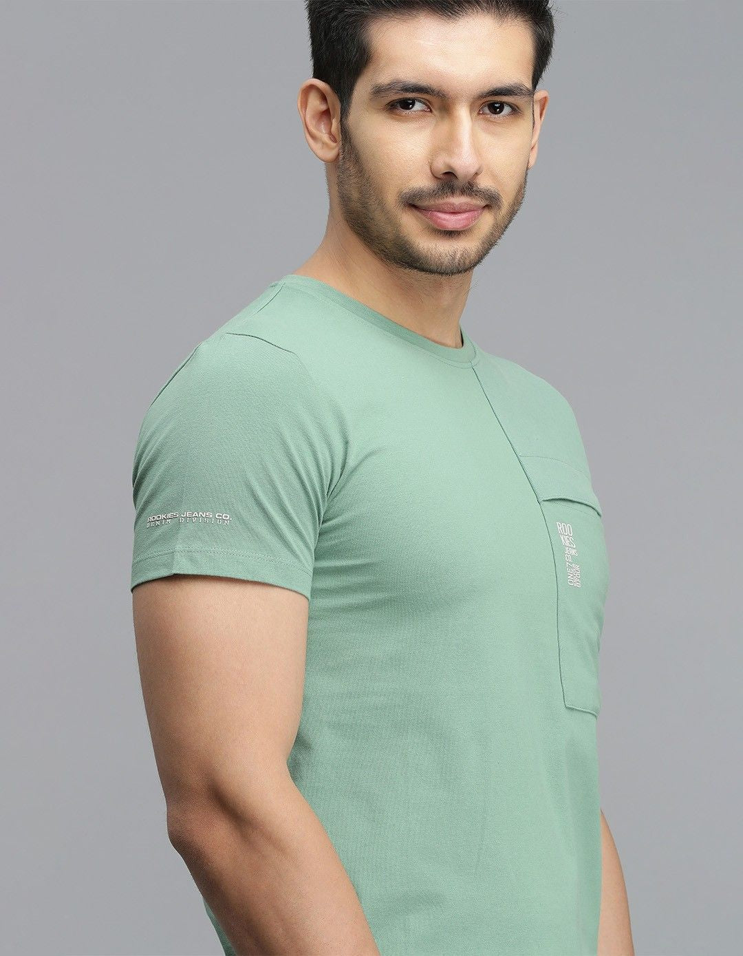 Green Half Sleeves Round Neck Tee