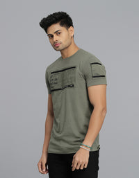 Light M Green Half Sleeves Round Neck Tee