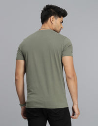 Light M Green Half Sleeves Round Neck Tee
