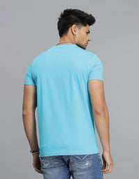 Aqua Half Sleeves Round Neck Tee