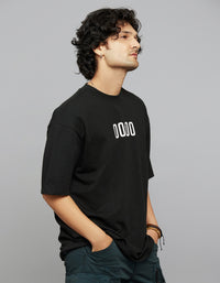 Black Half Sleeves Round Neck Oversized Tee