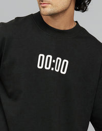 Black Half Sleeves Round Neck Oversized Tee