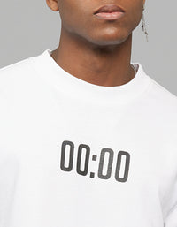 White Half Sleeves Round Neck Oversized Tee