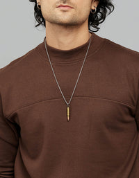Brown Round Neck Full Sleeves Sweatshirt