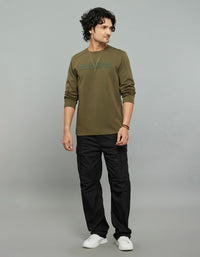 Olive Full Sleeves Round Neck Tee