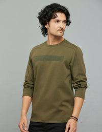 Olive Full Sleeves Round Neck Tee