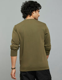 Olive Full Sleeves Round Neck Tee